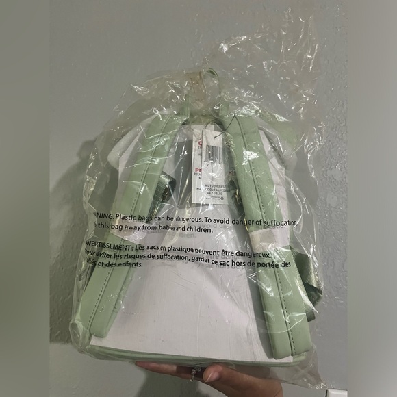 Loungefly Disney Minnie Mouse Mint Green Sequined Mini Backpack - Picture 2 of 2